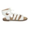 Sandalias planas cómodas elegantes cierre con cordones para mujer color blanco TF3110