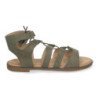 Sandalias planas cómodas elegantes cierre con cordones para mujer color verde TF3110