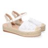 Alpargatas de plataforma en yute y hebilla mujer color blanco TF3307