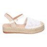 Alpargatas de plataforma en yute y hebilla mujer color blanco TF3307