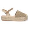 Alpargatas de plataforma en yute y hebilla mujer color kaki TF3307