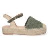 Alpargatas de plataforma en yute y hebilla mujer color verde TF3307