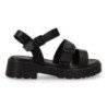 Sandalias planas cómodas hebilla para mujer color negro TF3525