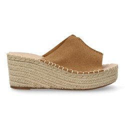 Sandalias de plataforma en yute para mujer pala color kaki TF5154