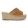 Sandalias de plataforma en yute para mujer pala color kaki TF5154