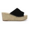 Sandalias de plataforma en yute para mujer pala color negro TF5154