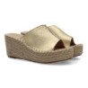 Sandalias doradas de plataforma en yute para mujer TF5154