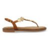 Sandalias doradas planas cómodas diseño brillante para mujer TF5552