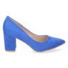 Zapatos de tacon comodo estilo salon y punta fina mujer azul