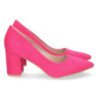 Zapatos de tacon comodo estilo salon y punta fina mujer fucsia