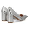 Zapatos plateados de tacon comodo estilo salon y punta fina mujer TY5552