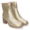 Botines dorados de tacón bajo calados punta redonda mujer VR001