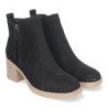 Botines de tacon bajo calados color negro para mujer VR002