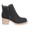 Botines de tacon bajo calados color negro para mujer VR002