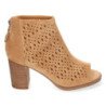 Botines de tacón con calados mujer color kaki