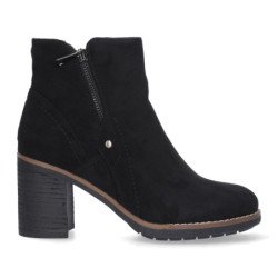 Botines color negro de tacón medio cremallera mujer VR3-507