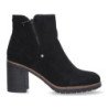 Botines color negro de tacón medio cremallera mujer VR3-507