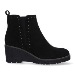 Botines de cuña cómodos con tachuelas para mujer color negro VR3-520