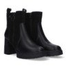 Botines de tacón comodo con cremallera para muer color negro VR3-557