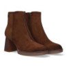 Botines de tacón medio punta redonda mujer color cuero VR3-559