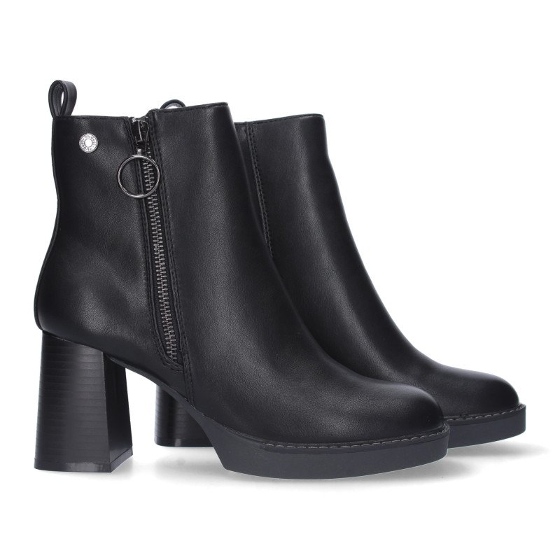 Botines de tacón y plataforma mujer color negro VR3-561