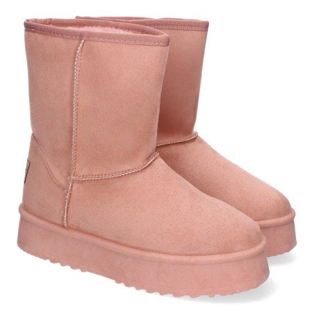 Botas australianas altas con plataforma para mujer color rosa VR3-596