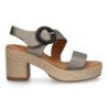 Sandalias de plataforma y tacón en yute para mujer color negro VR5-1610
