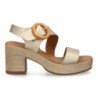 Sandalias doradas de plataforma y tacón en yute para mujer VR5-1610