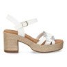 Sandalias de plataforma y tacón en yute para mujer color blanco VR5-1614