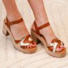 Sandalias de plataforma y tacón en yute para mujer color camel VR5-1614