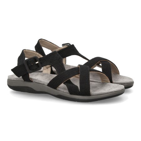 Sandalias planas cómodas para mujer color negro VR5-1655