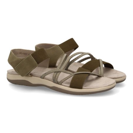 Sandalias planas cómodas para mujer color verde VR5-1657