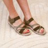 Sandalias planas cómodas para mujer color verde VR5-1657