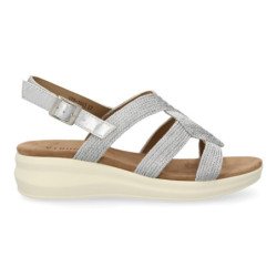 Sandalias plateadas planas cómodas para mujer VR5-1663