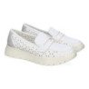 Mocasines planos calados para mujer color blanco VR5-1676