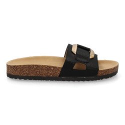 Sandalias planas cómodas elegantes para mujer color negro VR5-1756