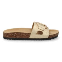 Sandalias planas doradas cómodas elegantes mujer VR5-1756