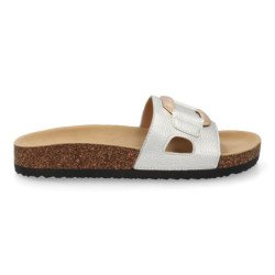 Sandalias planas plateadas cómodas elegantes para mujer VR5-1756