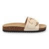 Sandalias planas cómodas bio en pala para mujer color beige VR5-1757