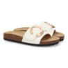 Sandalias planas cómodas bio en pala para mujer color blanco VR5-1757