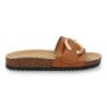 Sandalias planas cómodas bio en pala para mujer color camel VR5-1757