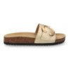 Sandalias planas cómodas bio en pala para mujer color oro VR5-1757