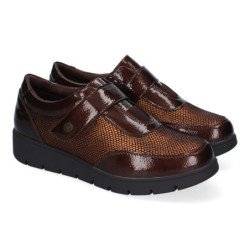 Zapatillas planas cómodas elegantes para mujer color bronce VRA-1028