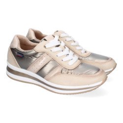 Zapatillas deportivas elegantes sneaker planas elegantes para mujer color beige VRA-1110