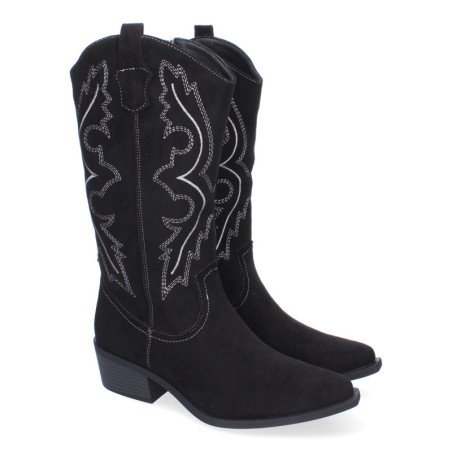 Botas estilo campero cómodo para mujer color negro VRA-1161
