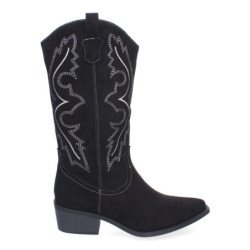 Botas estilo campero cómodo para mujer color negro VRA-1161