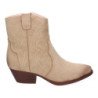 Botines estilo campero tacón bajo para mujer color beige VRA-1163