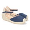 Sandalias de cuña baja en yute para mujer color marino VRA-695
