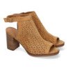 Sandalias de tacón cómodo diseño calado para mujer color cuero VRA-786