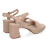 Sandalias de vestir tacón medio cómodo de mujer color beige W18-128